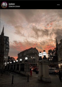 Sunset on Charing Cross, taken from Instagram
