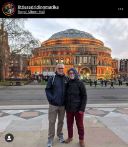 Image of instagram user posing in front of the Royal Albert Hall