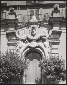 Photograph of the doorway of Palazzo Zuccari, in Via Gregoriana, Rome. By Anthony F Kersting.