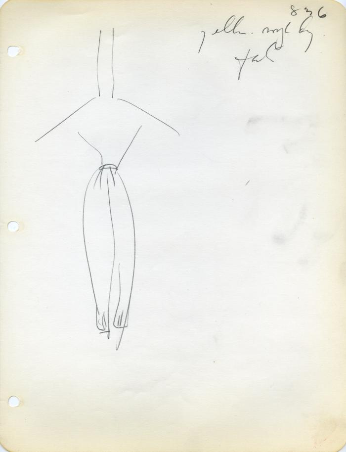 ‘Yellow Pants’, Claire McCardell fashion sketch for Townley Frocks, (1951). Image Credit: Parsons New School of Design Archive.