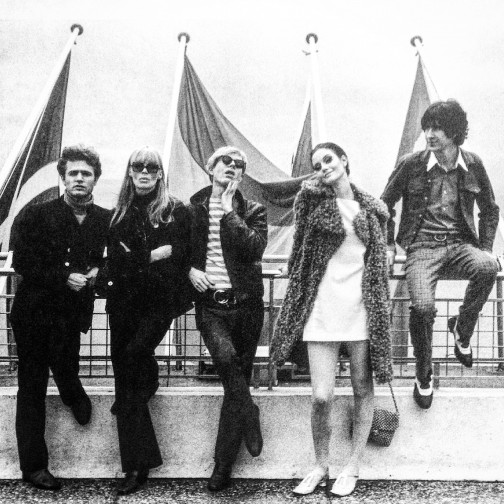 Cannes Film Festival 1966, Gerard Malanga, Nico, Andy Warhol, Susan Bottomly, David Croland photo by Paul Morrissey