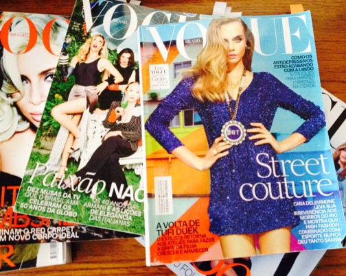 Cara Delevigne on the cover of the February 2014 issue of Vogue Brasil