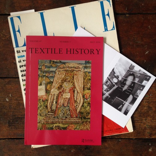A peek at Alexis' current projects: Elle, a greetings card prototype and Textile History journal.