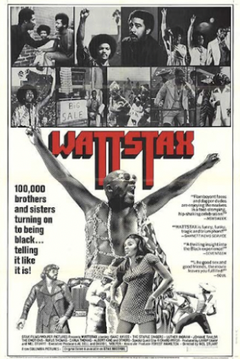 Isaac Hayes as the center piece of Wattstax poster, 1973, offset lithograph, 41 inches x 27 inches, Edward Mapp collection at the Academy of Motion Picture Arts and Sciences.