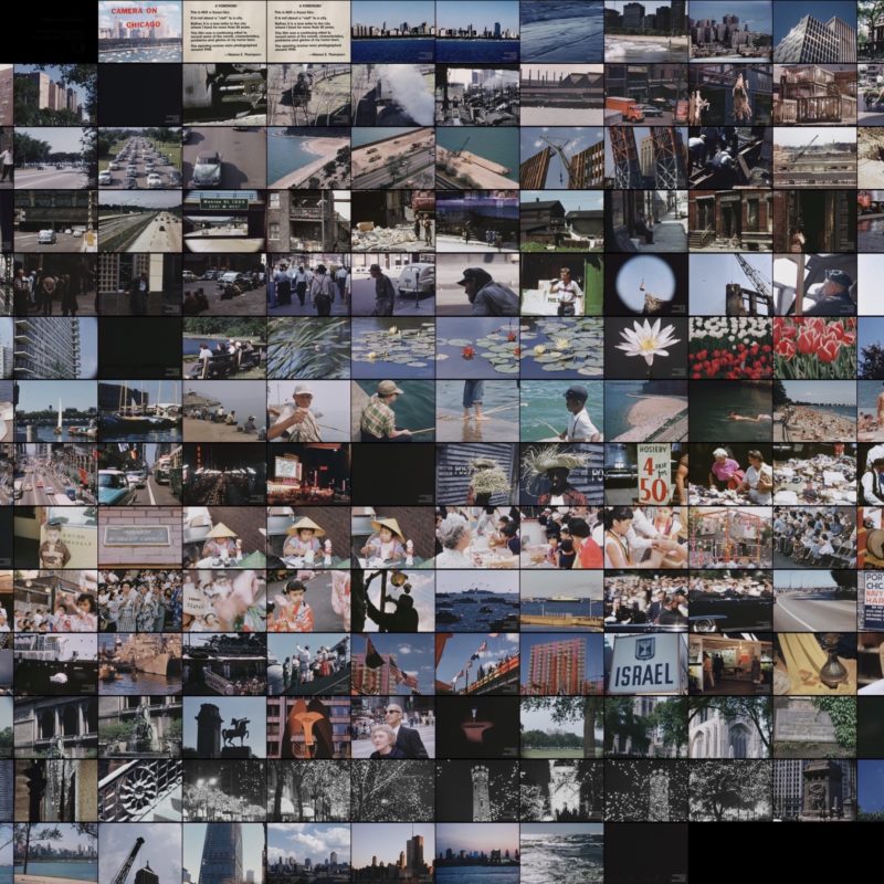 Camera on Chicago, images taken of the feature film every 10 seconds, put together in a photographic collage