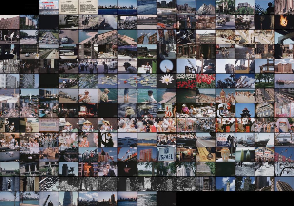 Camera on Chicago, images taken of the feature film every 10 seconds, put together in a photographic collage