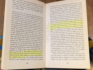 A photograph of two pages from Virginia Woolf's Orlando
