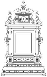 Line drawing showing the different types of stones present in the frame.