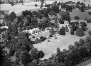 Highnam Court, seen from above with the Church of Holy Innocents