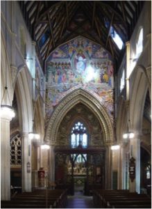 Interior view of the Gambier Parry’s painted murals at Holy Innocents Church, Highnam