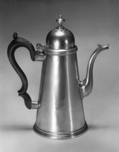 Coffeepot, 1713, Britannia silver