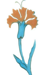 The Courtauld's Iznik Dish flower detail