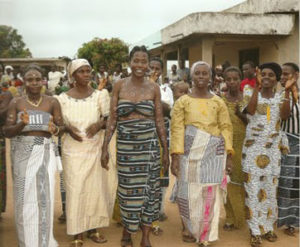 Photograph of contemporary cloths worn for a wedding in Côte D'Ivoire.