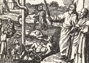 miniature bible engraving detail, Serpent in the Wilderness