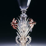 a Venetian filigree drinking glass with elaborate design