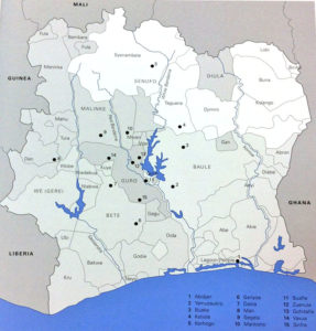 Map of Côte D'Ivoire