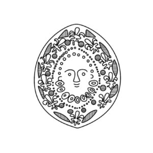 drawing of a face in a circle