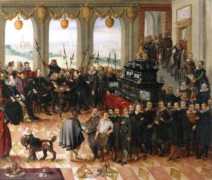 Philip Hainhofer presenting the Pomeranian Art Cabinet to Duke Philip II of Pomerania.