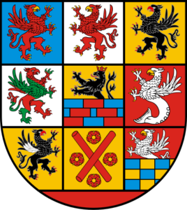 multiple images of griffins on thier coats of arms on coloured backgrounds