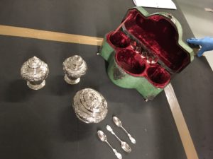 Jewellery box and silverware