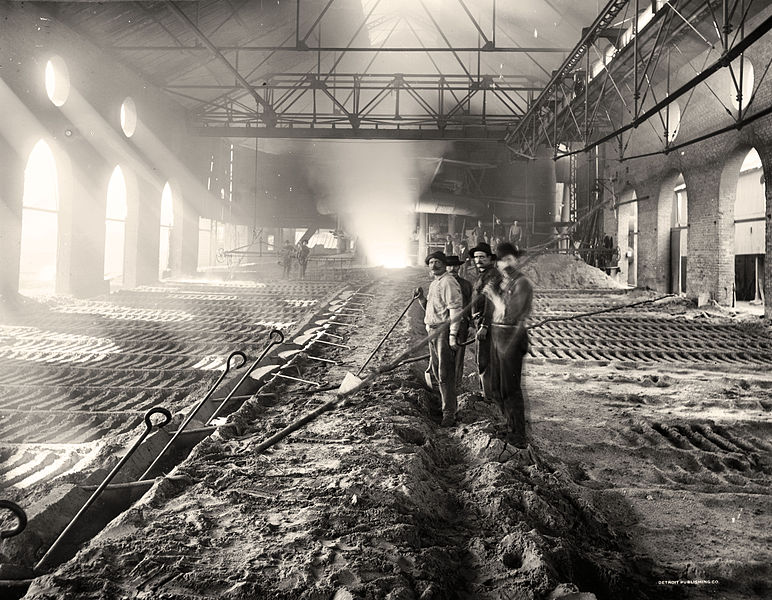 Pig Iron Foundry with workers from late nineteenth century