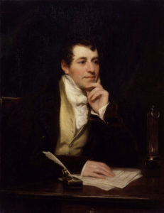 A painting of nineteenth century scientistHumphry Davy