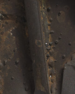 Close Up of Habitation sculpture showing welding spatter