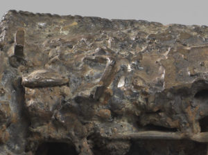 Close Up of Habitation Sculpture showing an area with lots of molten weld