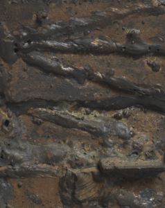 Close Up of Habitation sculpture showing metal slag leftover from welding