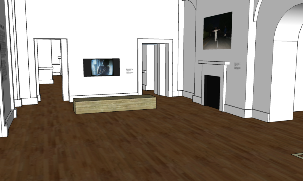 Snapshot of the exhibition in "Sketchup", 1st room