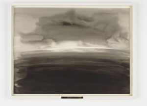 a watercolour painting of a seascape in black and white