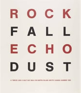 rock fall echo dust words in black and red