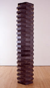 black tower sculpture made of blocks