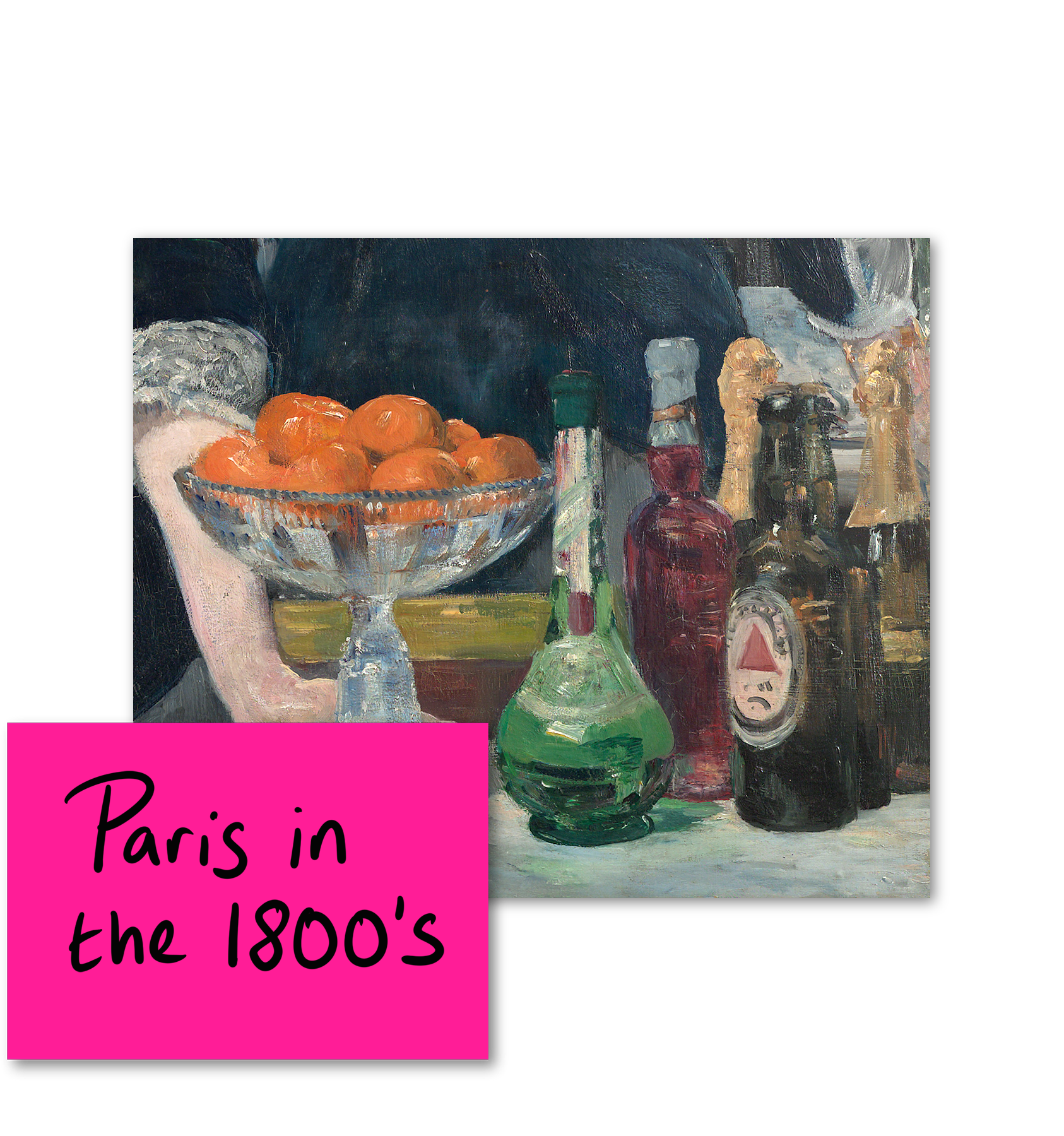 paris in the 1800's with close up from the bar at the folies bergere